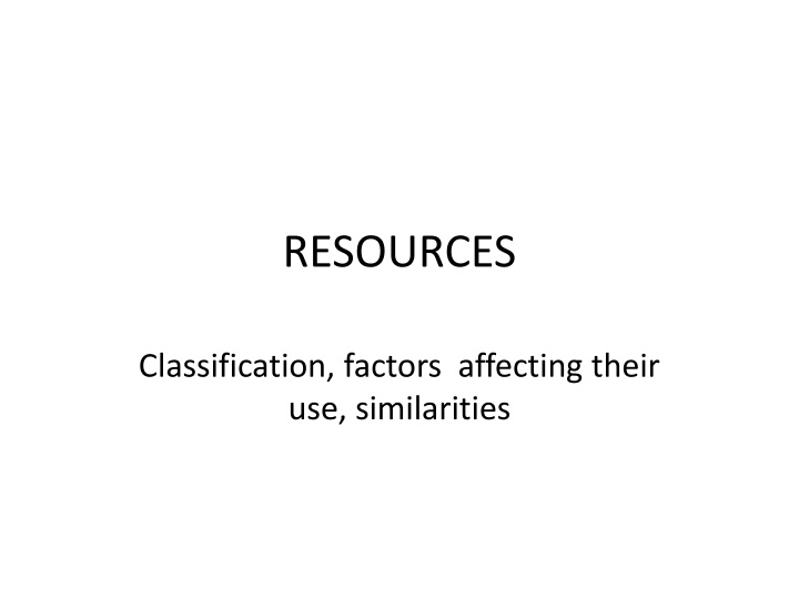 resources