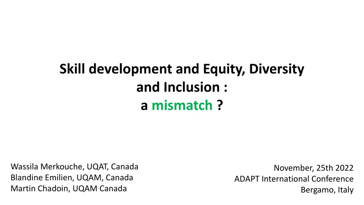 skill development and equity diversity