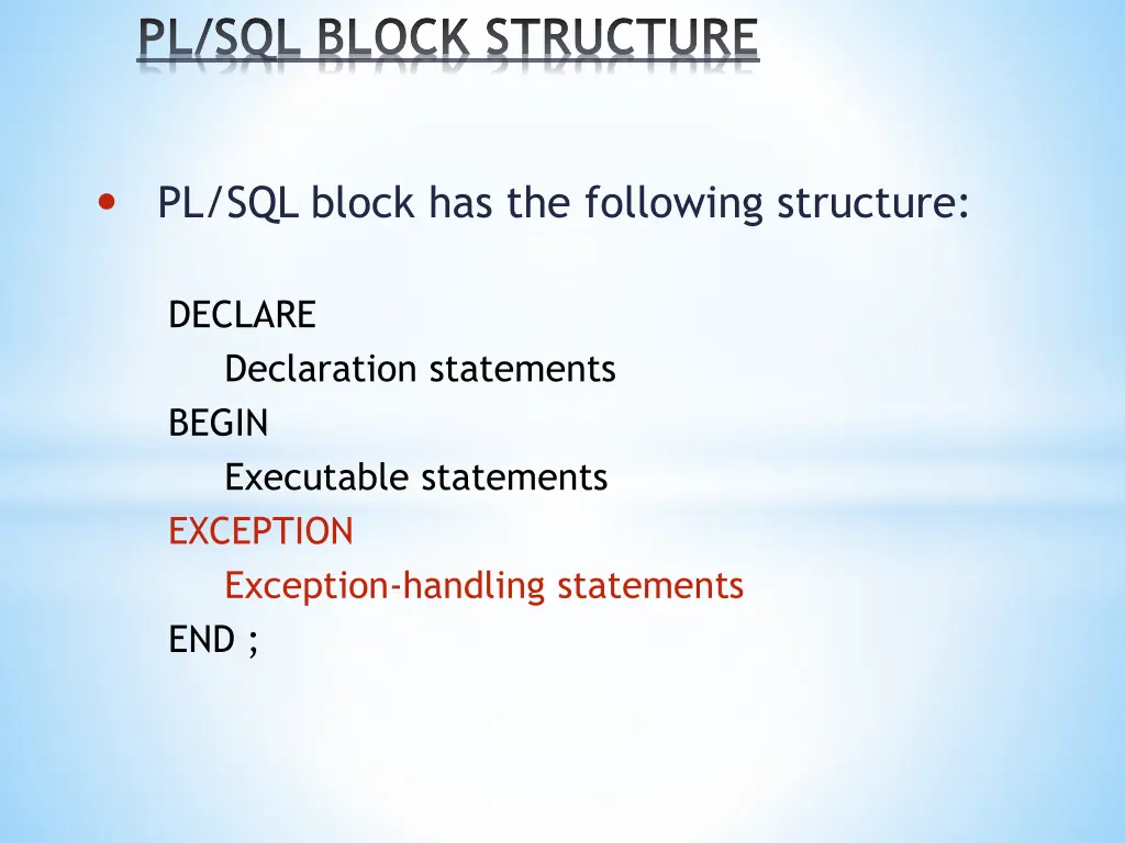 pl sql block structure