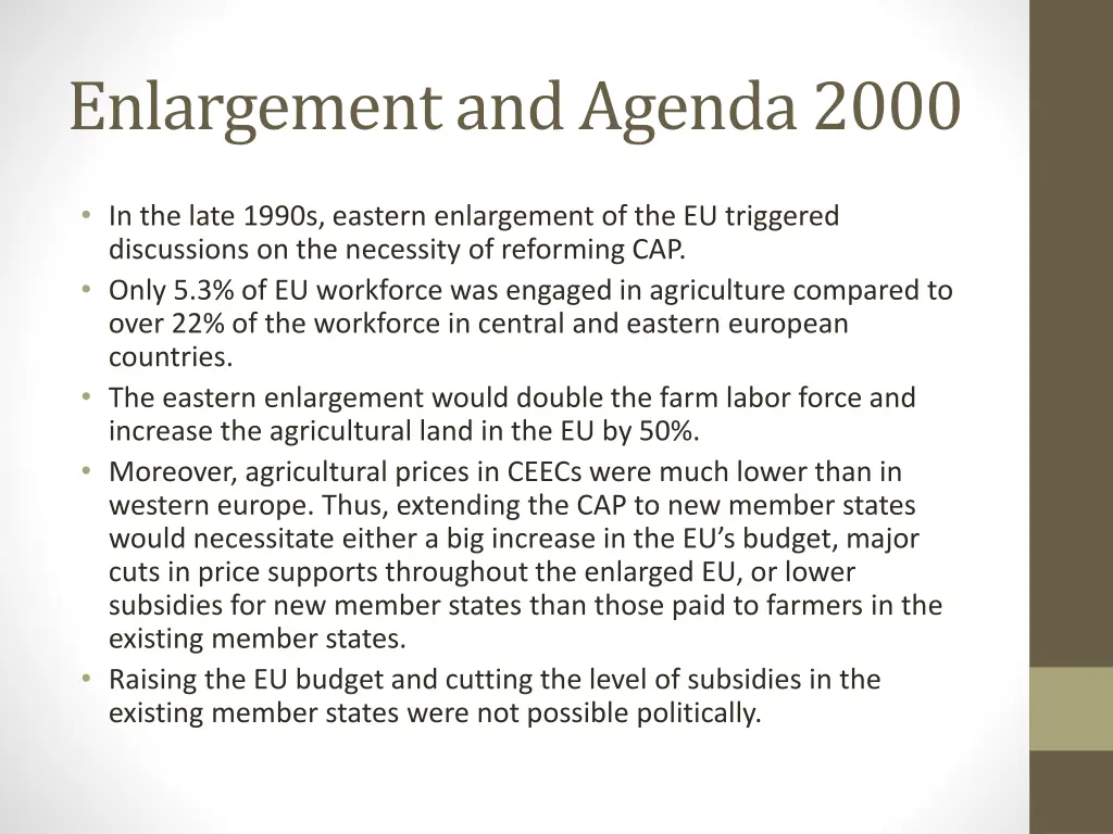 enlargement and agenda 2000