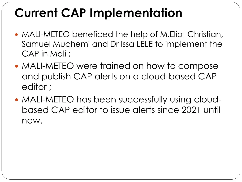 current cap implementation