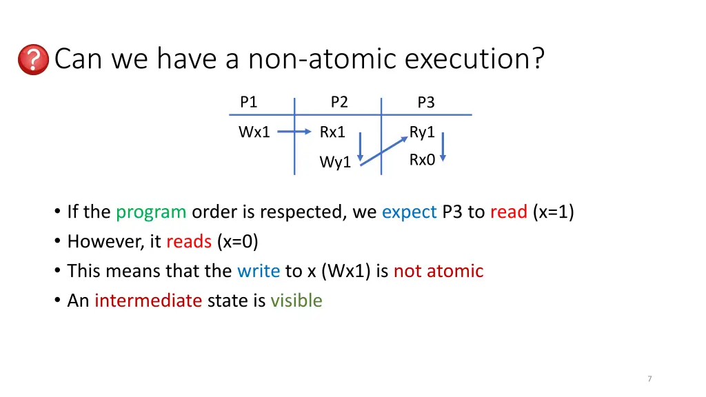 can we have a non atomic execution