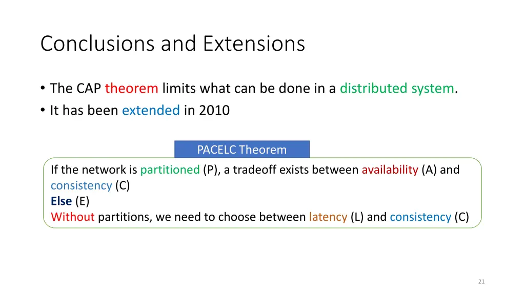 conclusions and extensions