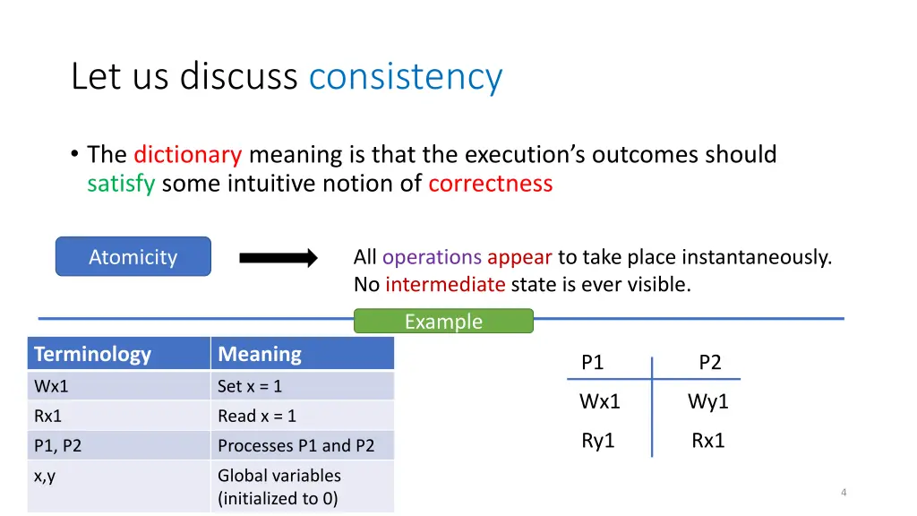 let us discuss consistency