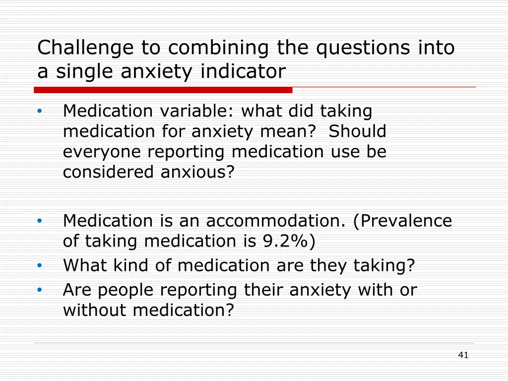 challenge to combining the questions into