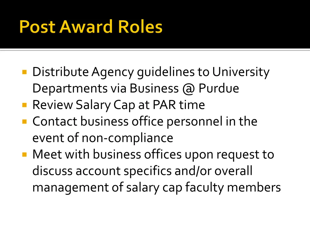 distribute agency guidelines to university