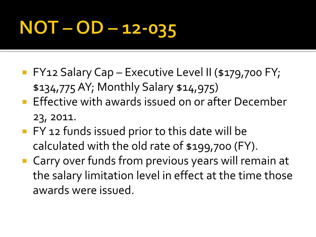 fy12 salary cap executive level