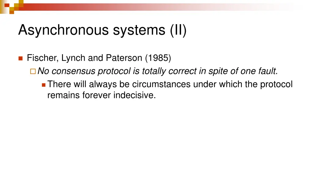 asynchronous systems ii