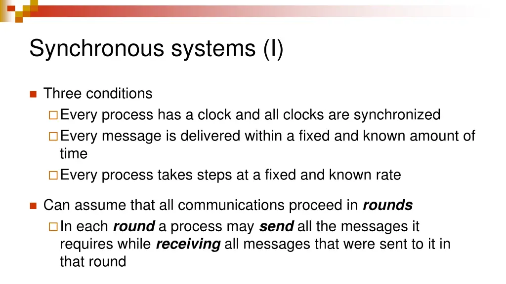 synchronous systems i