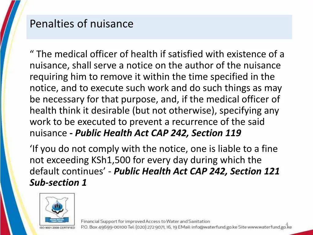 penalties of nuisance