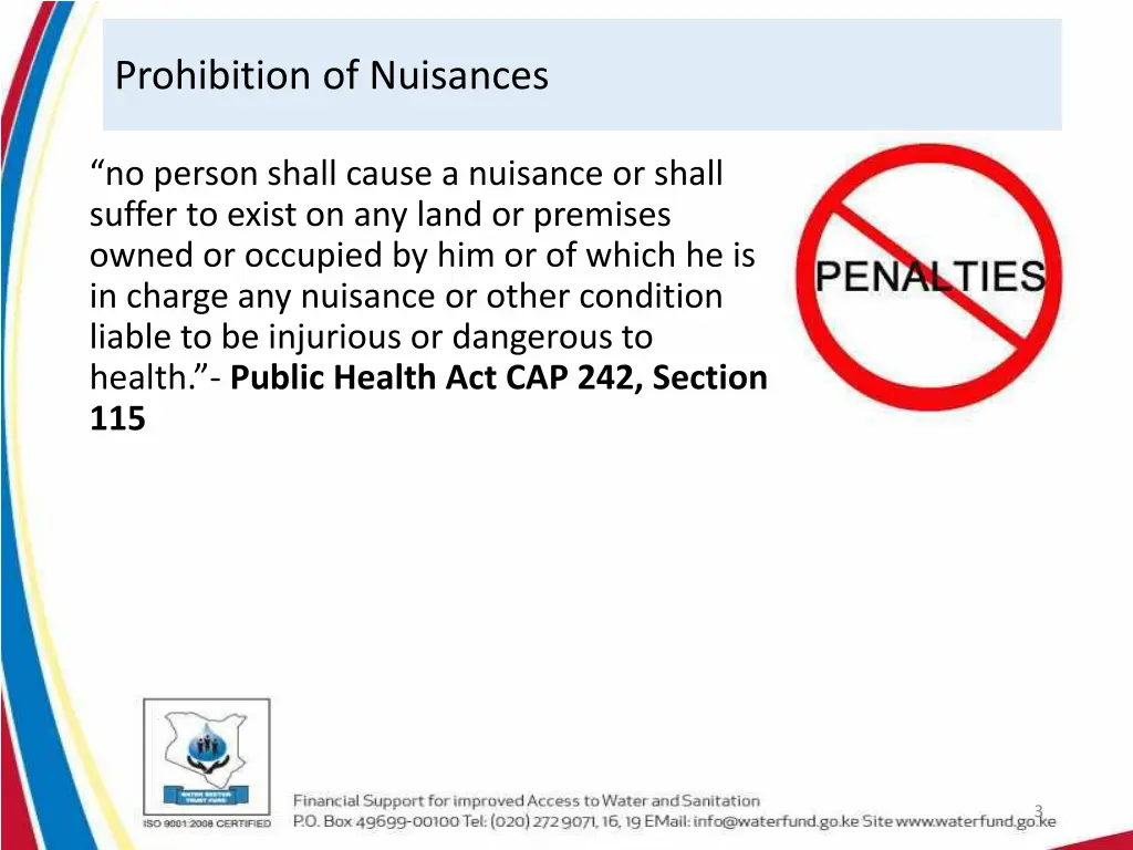 prohibition of nuisances