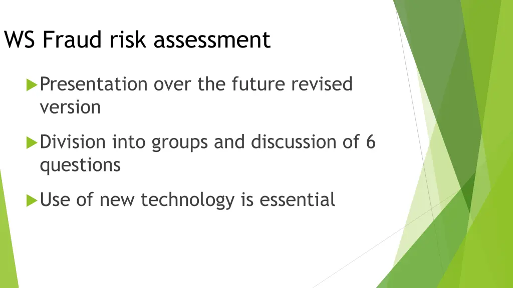 ws fraud risk assessment