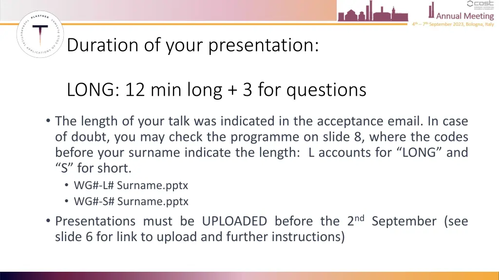 duration of your presentation