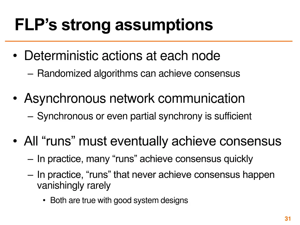 flp s strong assumptions 1