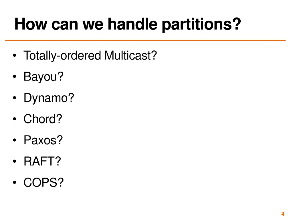 how can we handle partitions