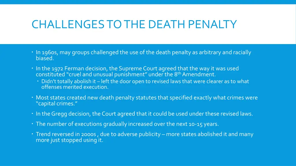 challenges to the death penalty