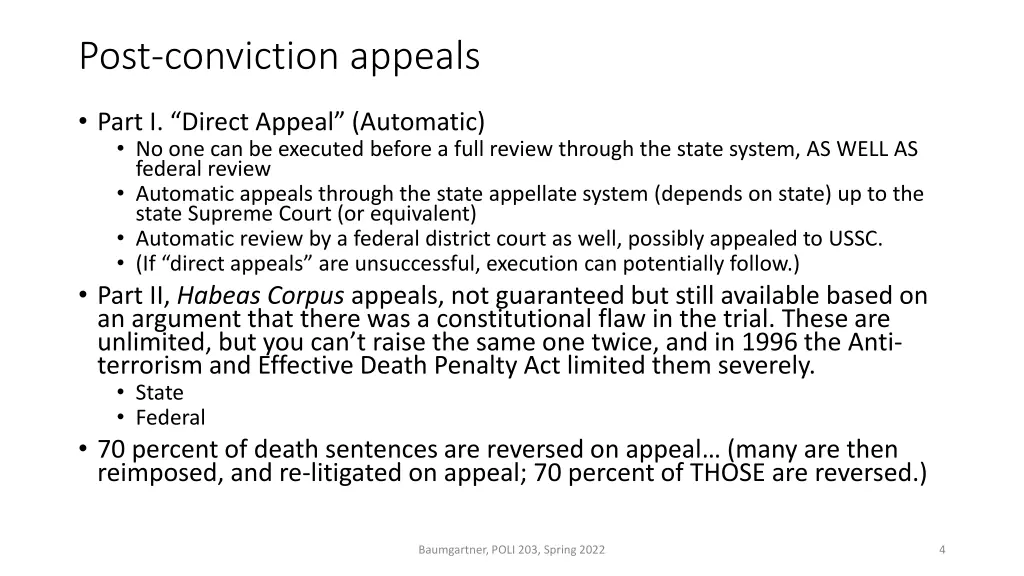 post conviction appeals