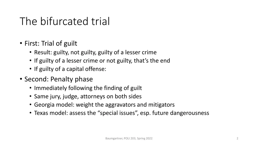 the bifurcated trial