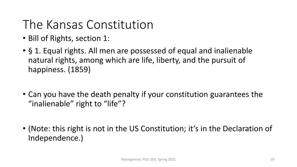 the kansas constitution bill of rights section