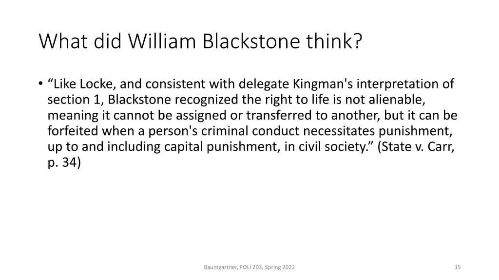 what did william blackstone think