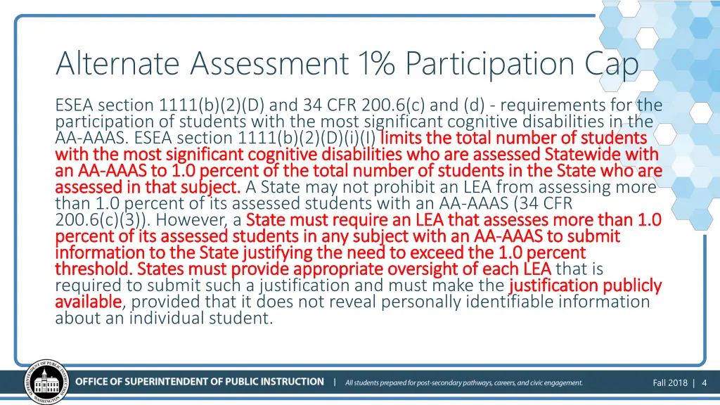 alternate assessment 1 participation cap