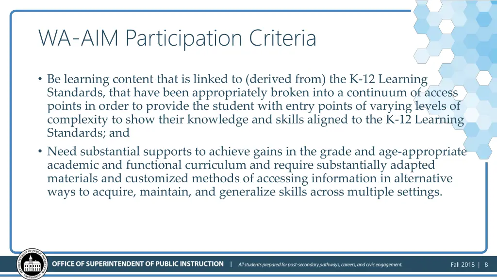 wa aim participation criteria 1