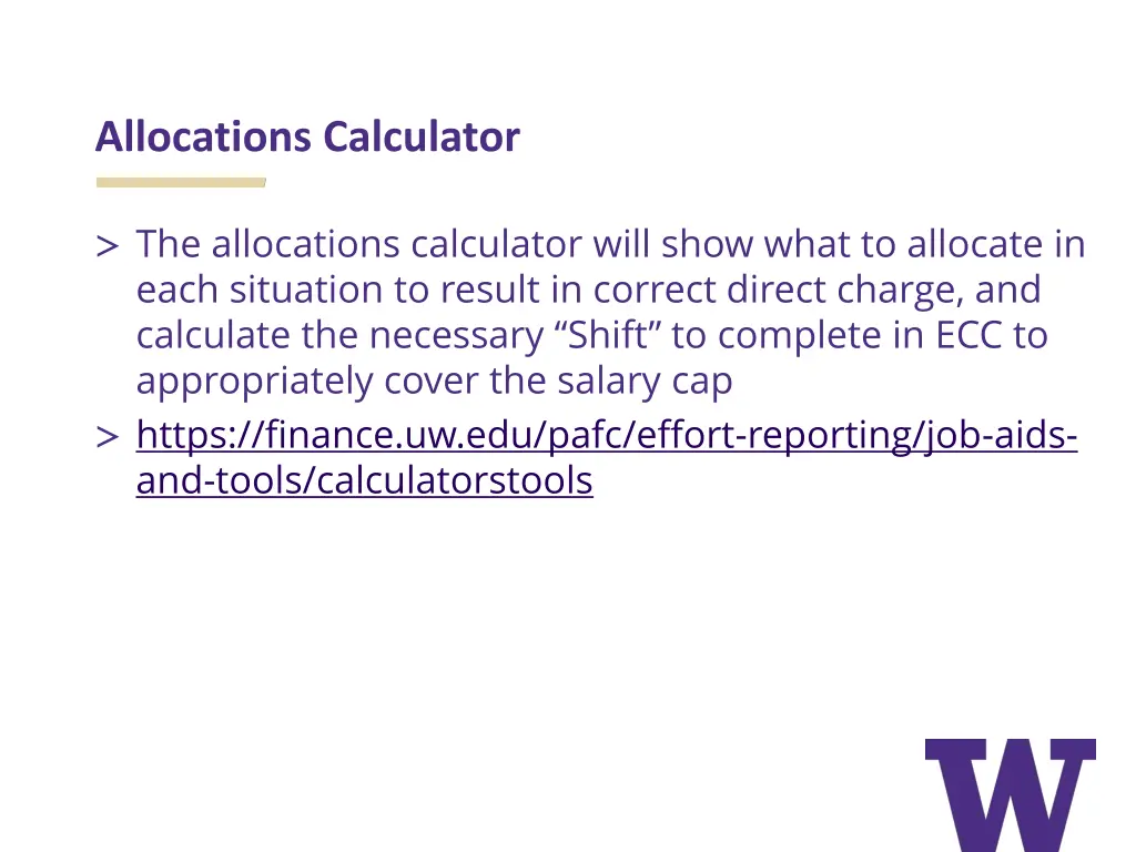 allocations calculator