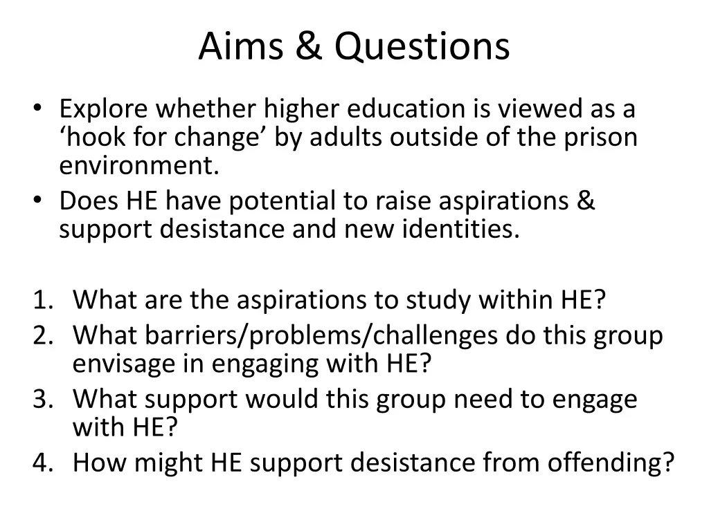 aims questions