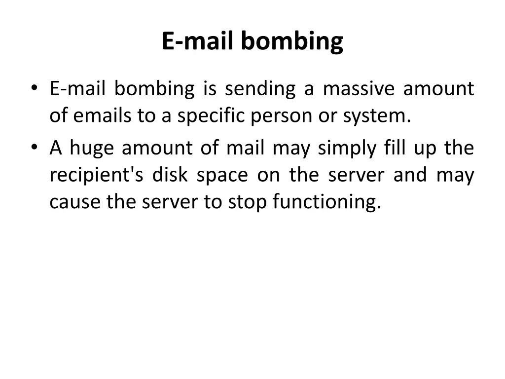 e mail bombing