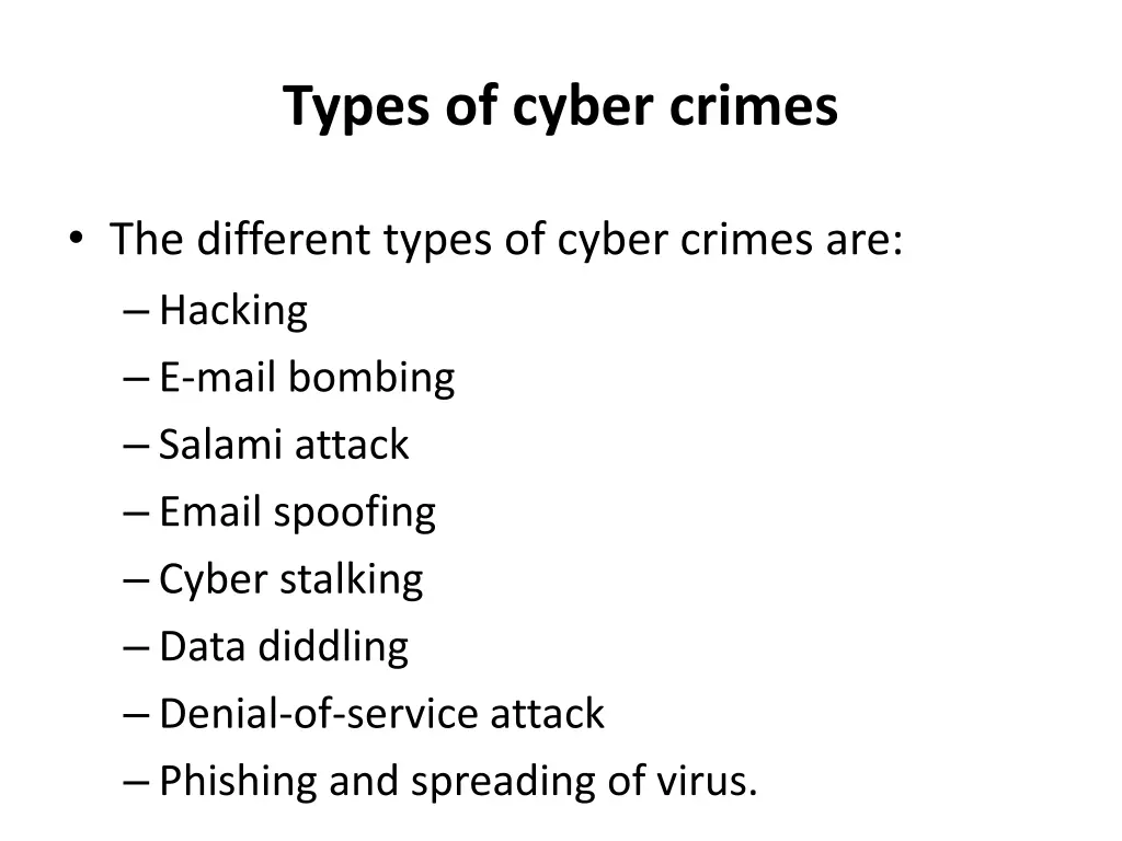 types of cyber crimes