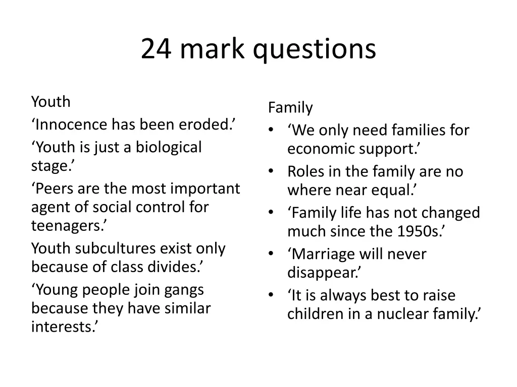 24 mark questions 1