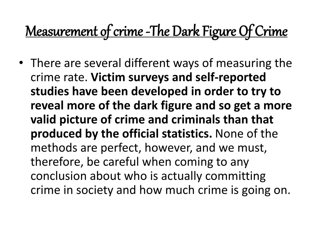 measurement of crime measurement of crime