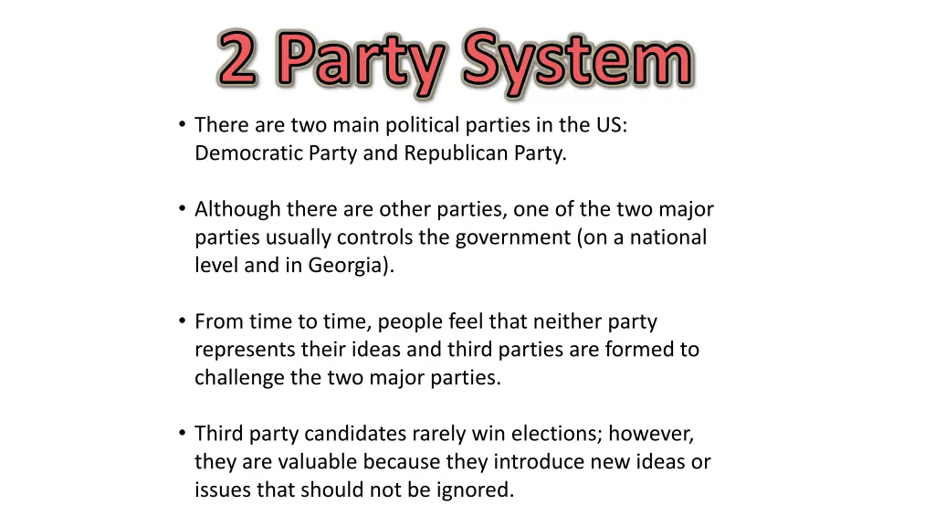 2 party system there are two main political