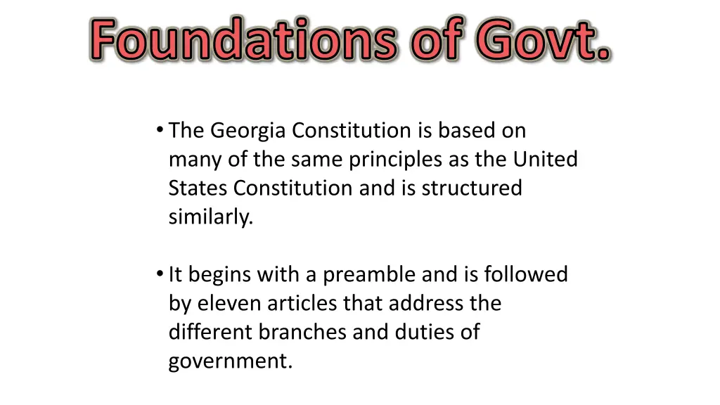 foundations of govt