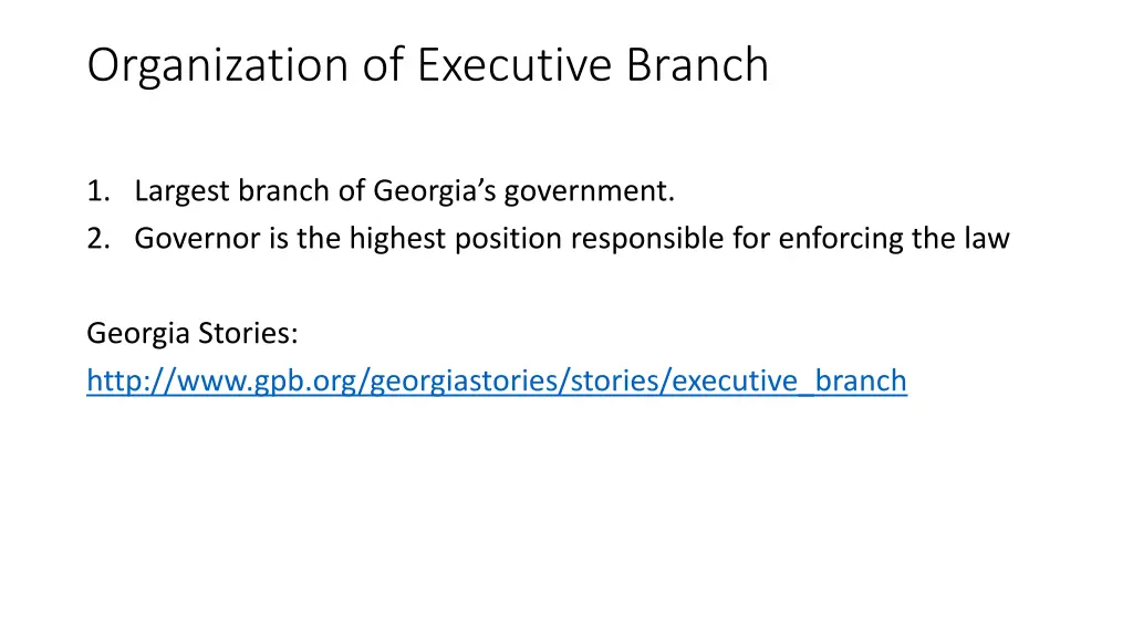 organization of executive branch