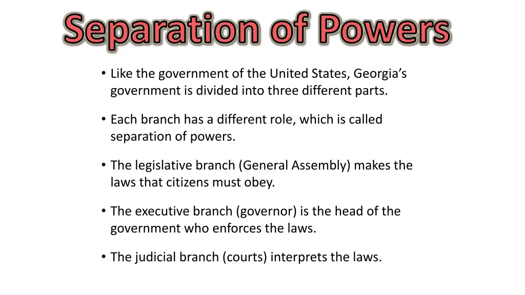 separation of powers