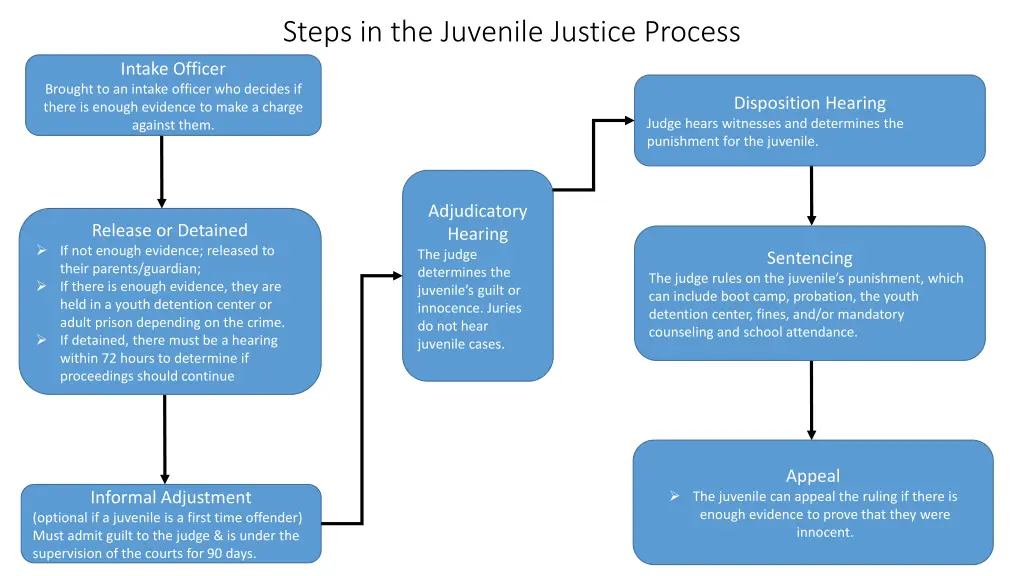 steps in the juvenile justice process