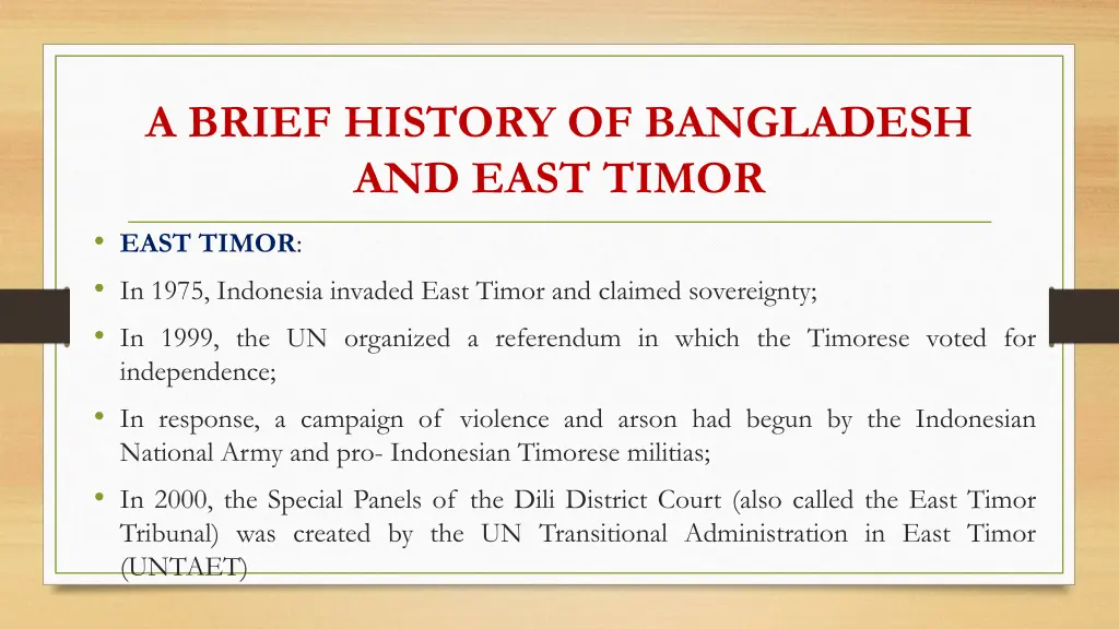 a brief history of bangladesh and east timor 1