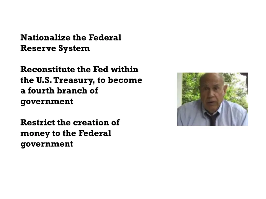 nationalize the federal reserve system