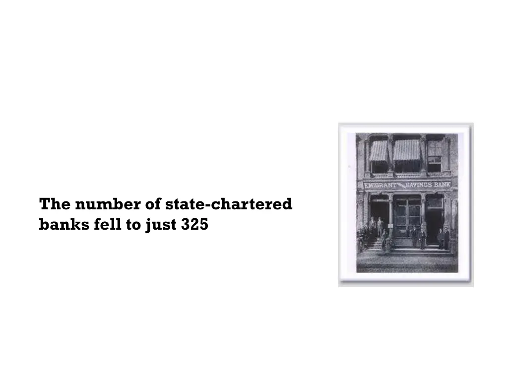 the number of state chartered banks fell to just