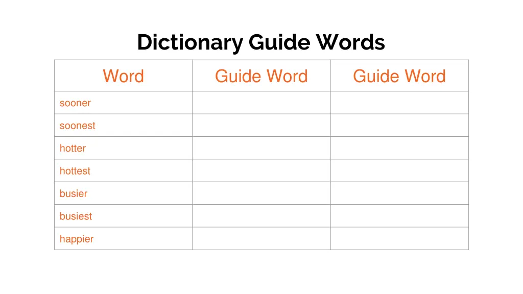 dictionary guide words