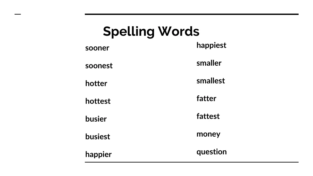 spelling words