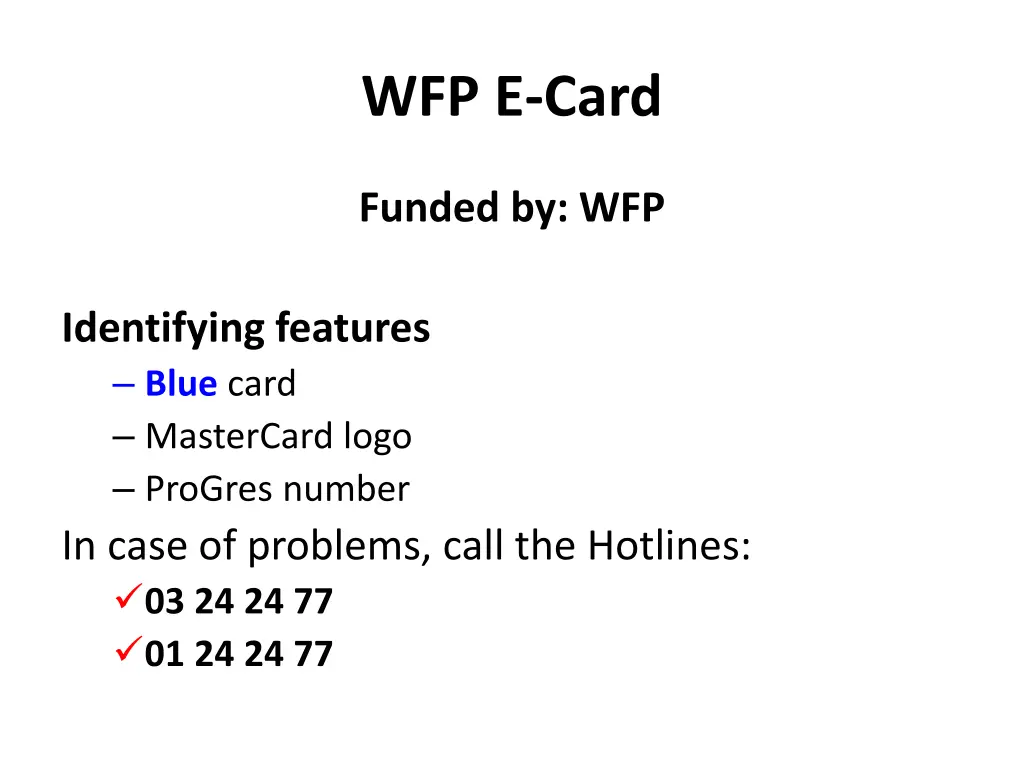 wfp e card 1