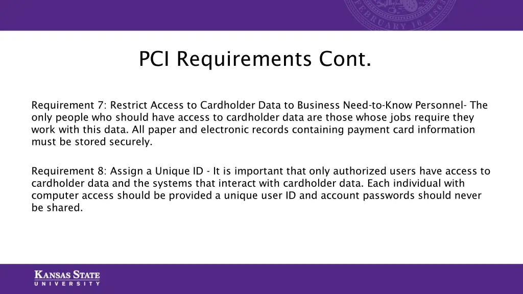 pci requirements cont 2