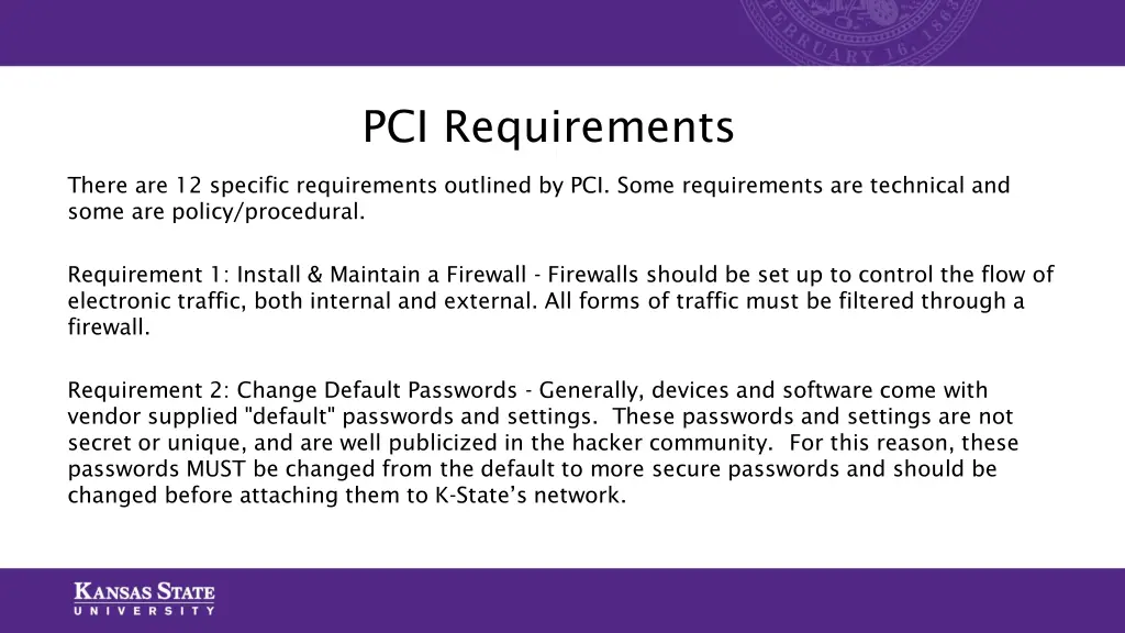 pci requirements