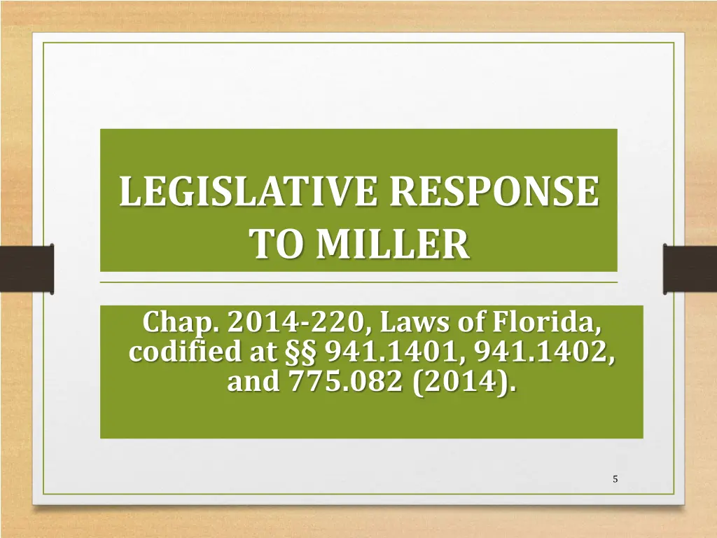 legislative response to miller