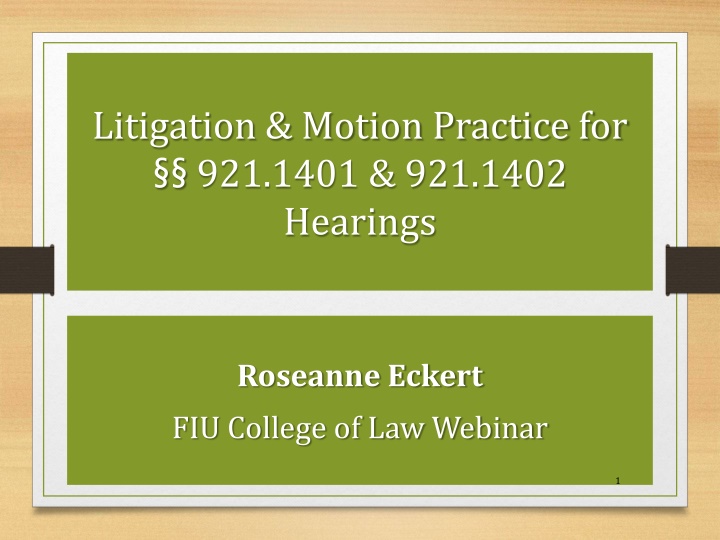 litigation motion practice for 921 1401 921 1402