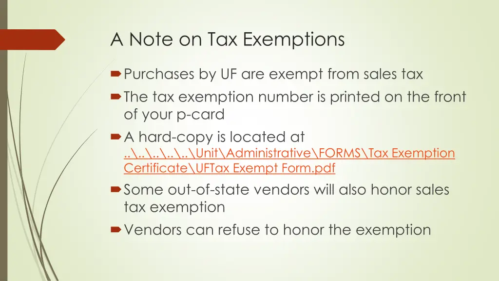 a note on tax exemptions 1