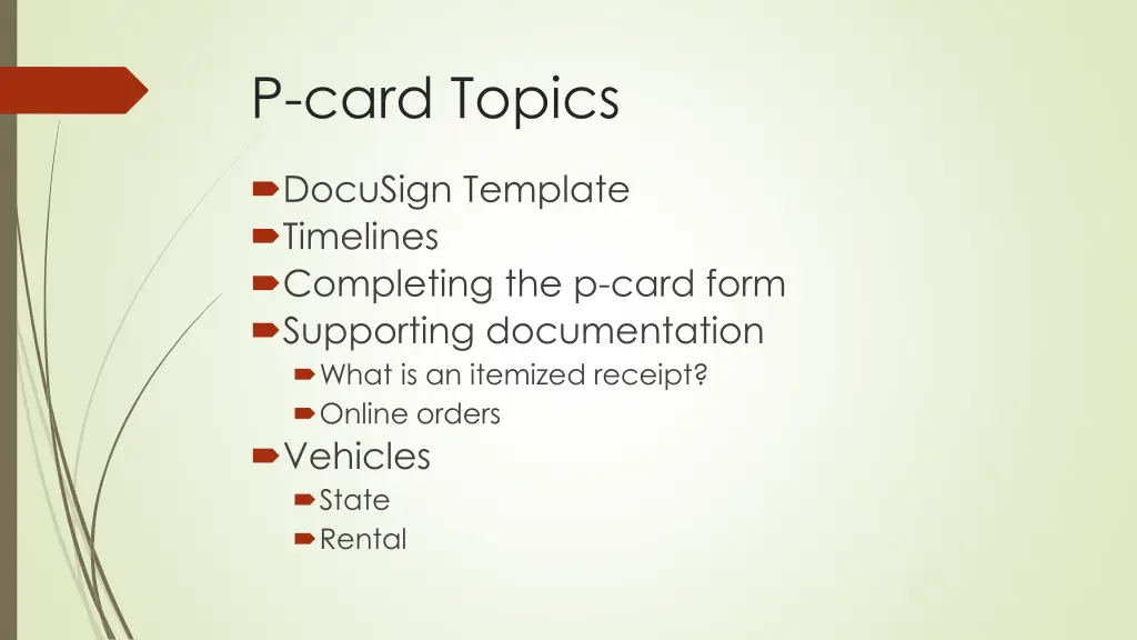 p card topics