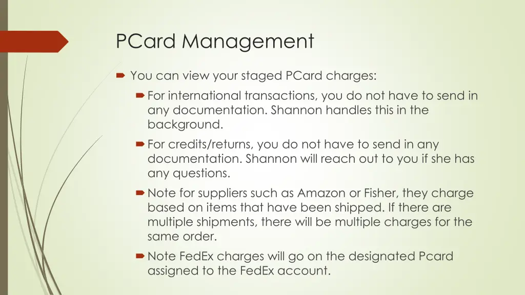 pcard management 1